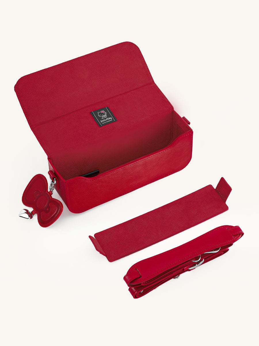 Pashari Hello Kitty Vintage Red Leather Crossbody Bag Stylish Daily Shoulder Bag for Women