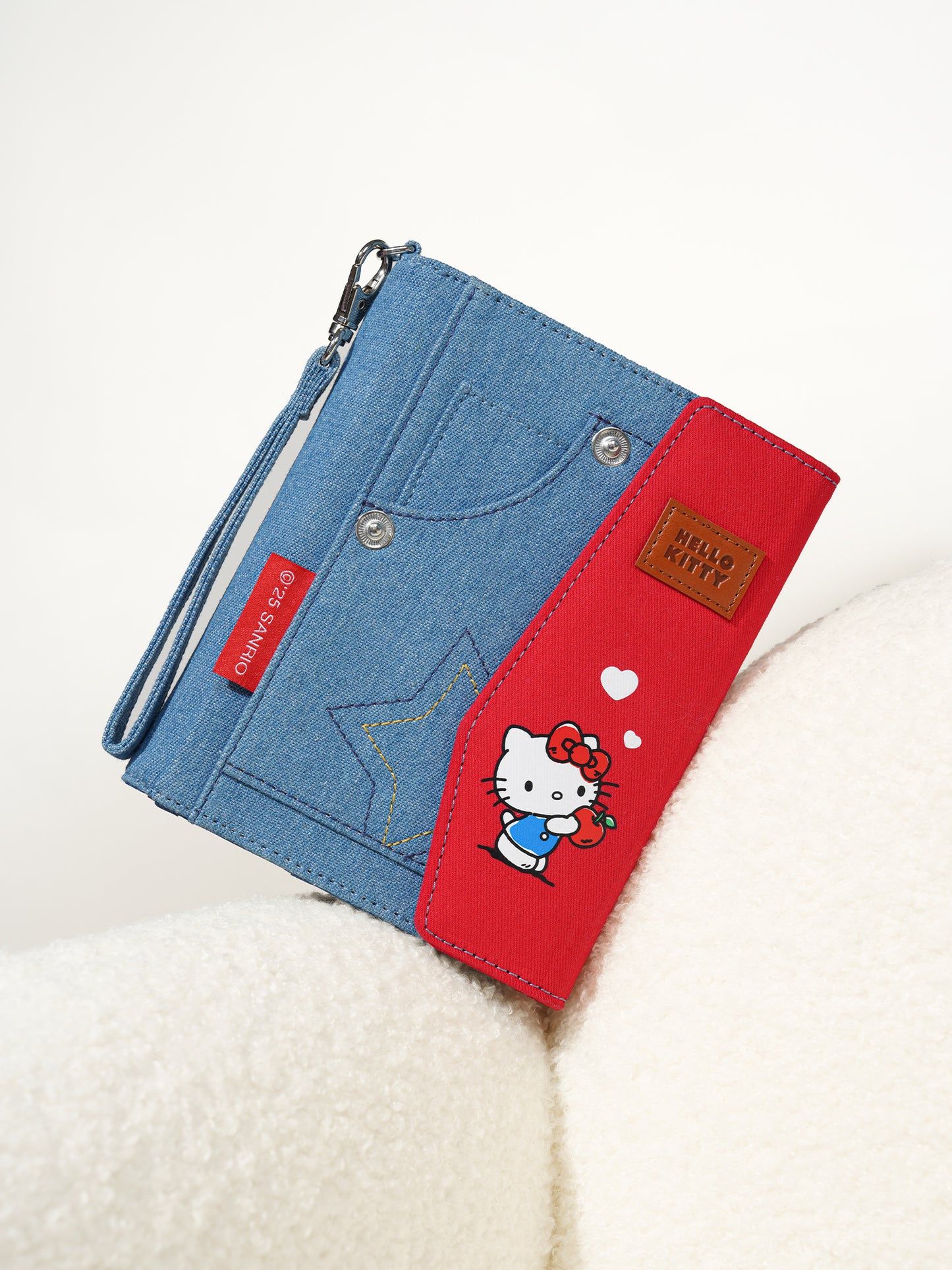 Pashari Hello Kitty Vintage Passport Holder | Red & Blue Travel Wallet for Documents