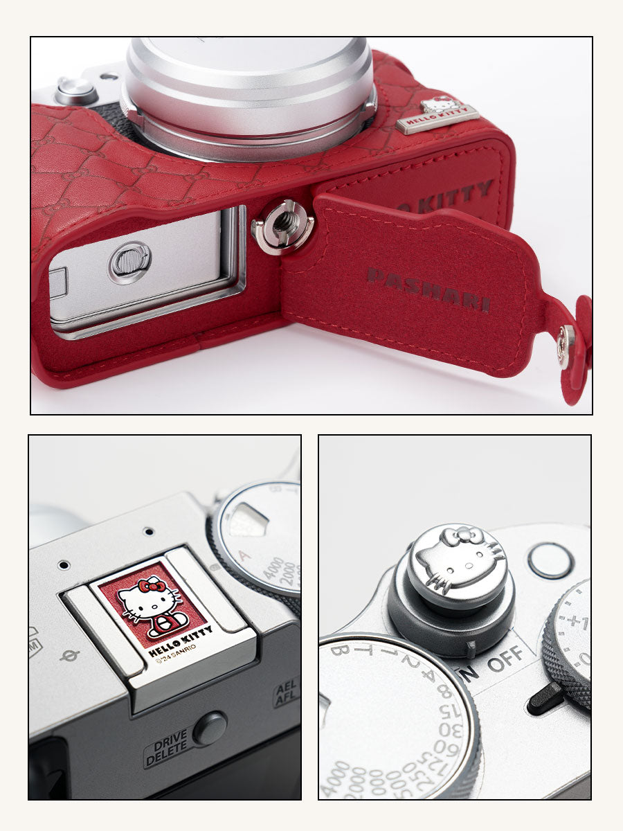 Pashari × Hello Kitty Genuine Leather Camera Case for Fujifilm X100VI