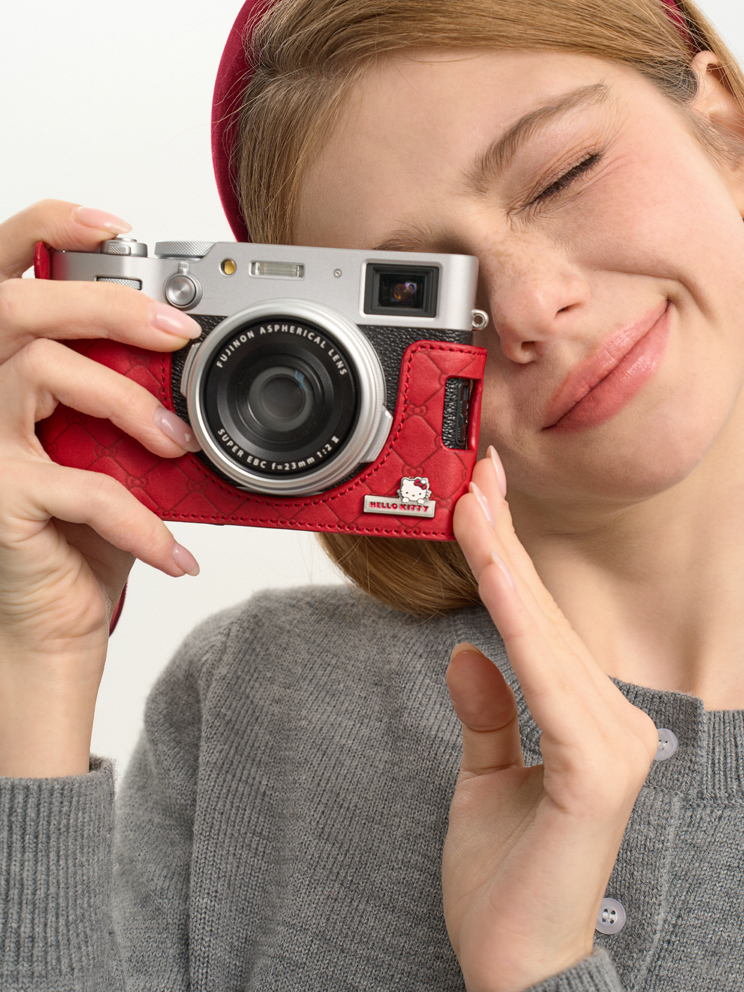 Pashari Hello Kitty Genuine Leather Camera Case for Fujifilm X100VI