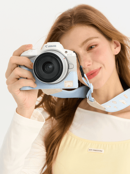 Pashari Cinnamoroll Blue Genuine Leather Camera Case for Canon R50
