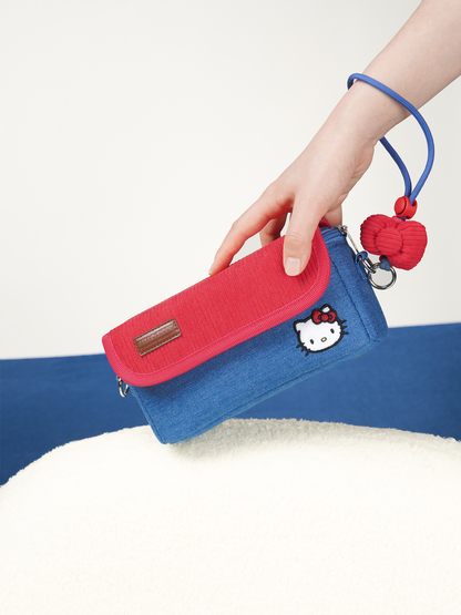 Pashari Hello Kitty Multi-Use Crossbody Bag - Cute Red & Blue Protective Pouch for Women