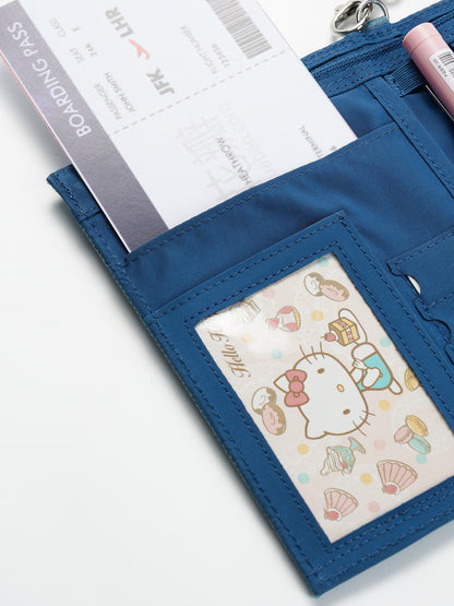 Pashari Hello Kitty Vintage Passport Holder | Red & Blue Travel Wallet for Documents