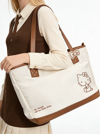 Pashari Hello Kitty Casual Tote Bag Versatile Daily Shoulder & Crossbody Bag for Women