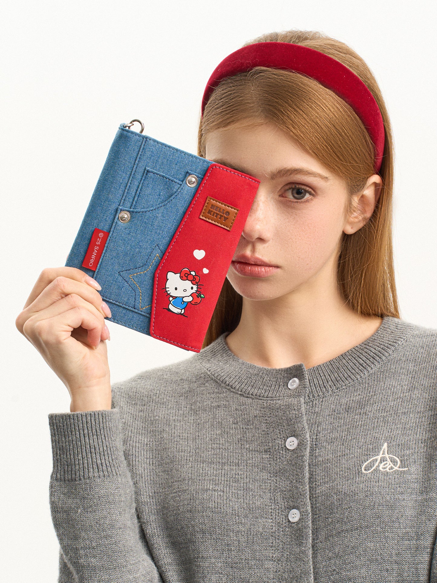 Pashari Hello Kitty Vintage Passport Holder | Red & Blue Travel Wallet for Documents