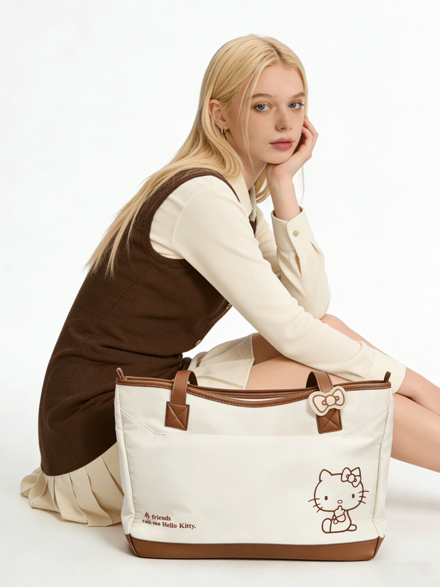 Pashari Hello Kitty Casual Tote Bag Versatile Daily Shoulder & Crossbody Bag for Women