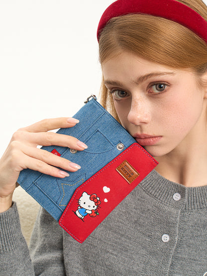 Pashari Hello Kitty Vintage Passport Holder | Red & Blue Travel Wallet for Documents