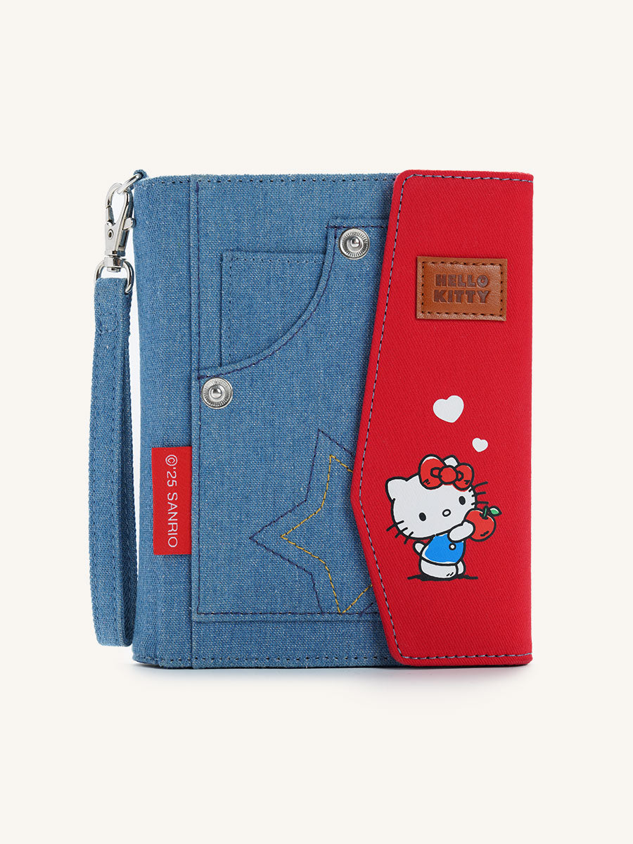Pashari Hello Kitty Vintage Passport Holder | Red & Blue Travel Wallet for Documents