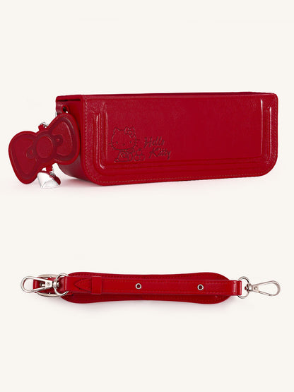 Pashari Hello Kitty Vintage Red Leather Crossbody Bag Stylish Daily Shoulder Bag for Women
