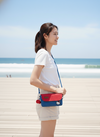 Pashari Hello Kitty Multi-Use Crossbody Bag - Cute Red & Blue Protective Pouch for Women