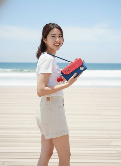 Pashari Hello Kitty Multi-Use Crossbody Bag - Cute Red & Blue Protective Pouch for Women